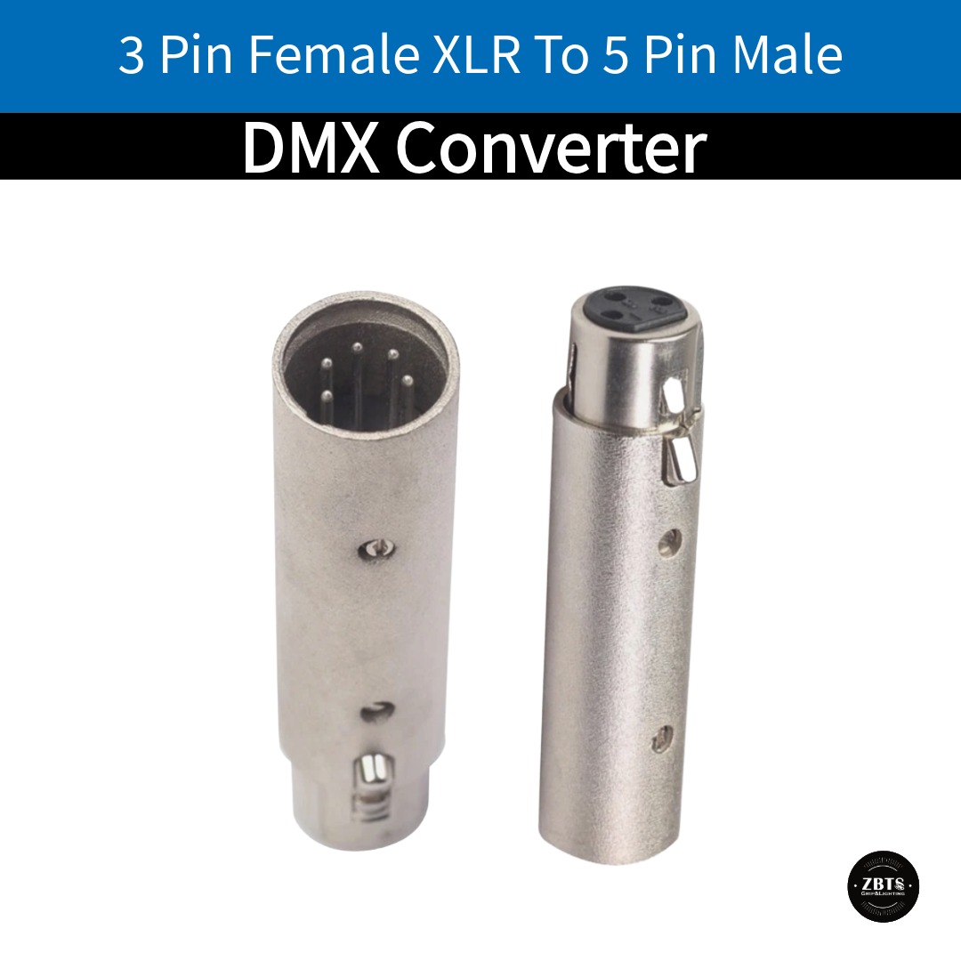 DMX Converter 3 Pin Female XLR To 5 Pin Male